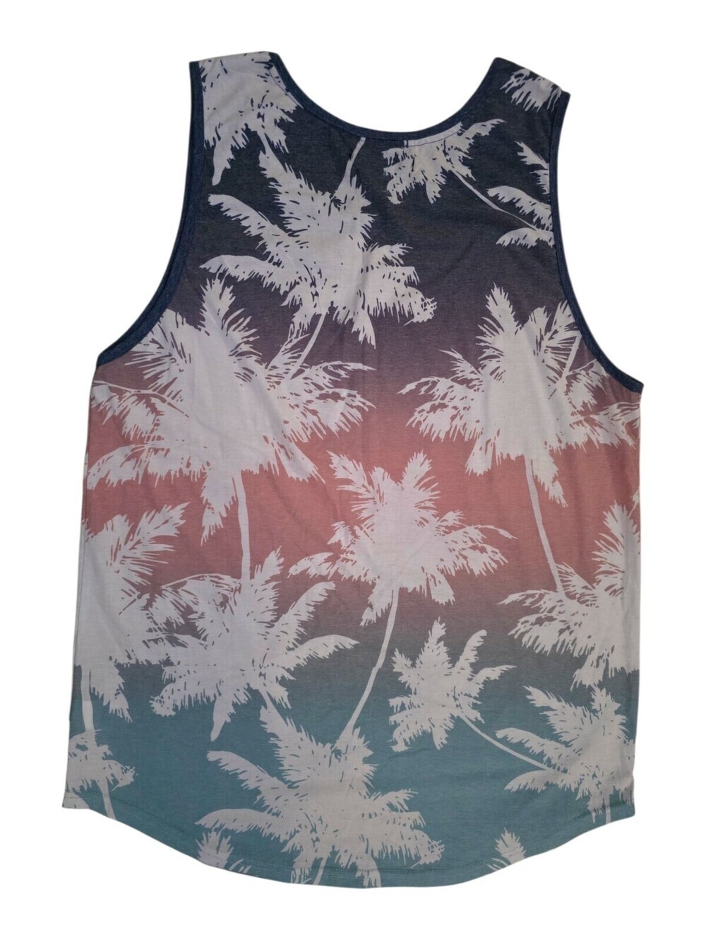 Division Palm Tree Tank Top Tropical Beach Sunset Ombre Men's XL - Picture 3 of 8